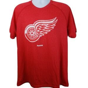 Official Reebok Playdry NHL Detroit Redwings Red Tshirt Size XL